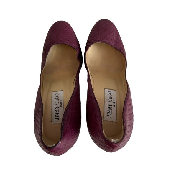 Jimmy Choo Cosmic Snakeskin leather pumps platform 5" stiletto high heel 36 - Picture 5 of 11